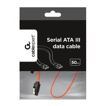 Serial ATA III 50 cm data cable, metal clips