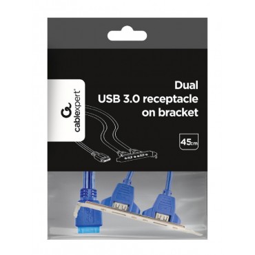 Dual USB 3.0 receptacle on bracket