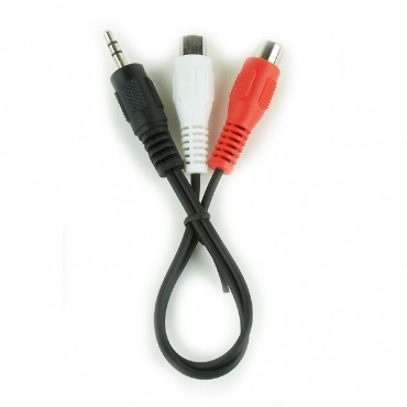 3.5 mm plug to 2 x RCA sockets stereo audio cable, 0,2 m