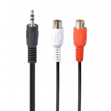 3.5 mm plug to 2 x RCA sockets stereo audio cable, 0,2 m