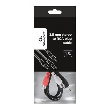 3.5 mm stereo to RCA plug cable, 1.5 m