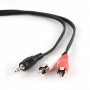 3.5 mm stereo naar RCA plug kabel, 0.2 m