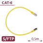 SFTP Cable - Ethernet - RJ45 Connectors - Category 6A - 0,5 m - Yellow color