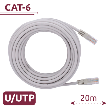 UTP cable - Ethernet - RJ45 Connectors - Category 6 - 20 m - White colour