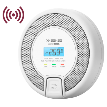 X-Sense Standalone Carbon Monoxide Alarm - Allows connecting 24 RF detectors 868MHz - Replaceable battery - Indicator light and audible alarm 85 dB at 3m - Test button and LCD screen - Certified EN 50291