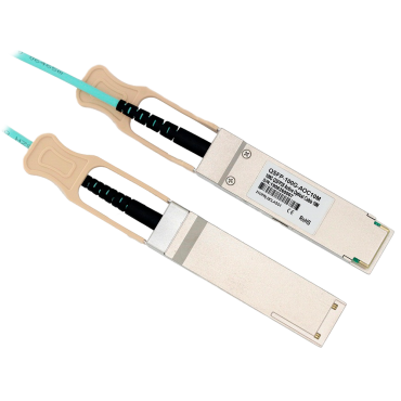 QSFP28 direct connection cable - 100Gbps speed - QSFP28 modules at both ends - Ideal for Stacking between Switches - 10 Meters in Length - Optical Cable