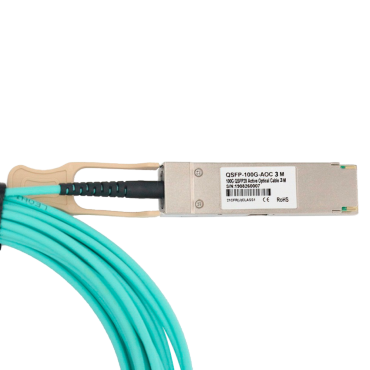 QSFP28 direct connection cable - 100Gbps speed - QSFP28 modules at both ends - Ideal for Stacking between Switches - 3 Meters in Length - Optical Cable