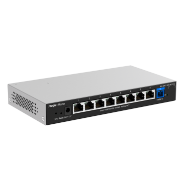 Reyee E-Lighten Switch PoE Cloud Layer 2 - 8 Gigabit RJ45 ports - 1 Optical Port SC 1G (PON) - Speed 10/100/1000Mbps - VLAN/Port Isolation/Loop Prevention - DHCP Snooping/Port Mirroring