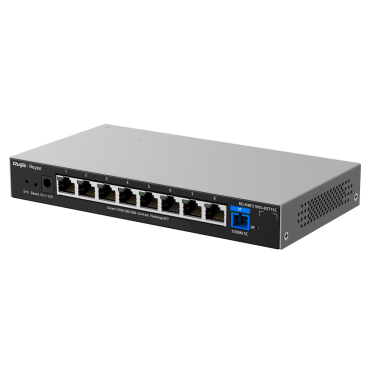 Reyee E-Lighten Switch PoE Cloud Layer 2 - 8 Gigabit RJ45 ports - 1 Optical Port SC 1G (PON) - Speed 10/100/1000Mbps - VLAN/Port Isolation/Loop Prevention - DHCP Snooping/Port Mirroring