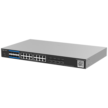 Reyee E-Lighten Switch Cloud Layer 3 - 16 ports RJ45 Gigabit + 4 SFP+ 10 ports Gbps - 8 E-Lighten SFP Ports (PON/Ethernet) - Static LAG/DHCP Snoop/IGMP Snoop/Port Mirror - VLAN/Port Isolation/STP/RSTP/ACL/QoS/802.1X - DHCP server