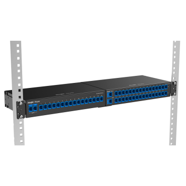 Reyee Passive Optical Splitter - Wavelength 1260 nm to 1650nm - Compatible with Ruijie/Reyee e-Lighten solution - 2 x SC uplink connectors - 16 x SC connectors for UNO's - Rackable and wall-mountable