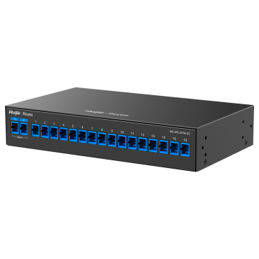 Reyee Passive Optical Splitter - Wavelength 1260 nm to 1650nm - Compatible with Ruijie/Reyee e-Lighten solution - 2 x SC uplink connectors - 16 x SC connectors for UNO's - Rackable and wall-mountable