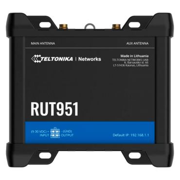 Teltonika Router 4G Industrial - 4 Ethernet ports RJ45 Fast Ethernet - Dual SIM 4G (LTE) Cat 4 up to 150Mbps - 1x Input + 1x Digital Outputs - Wi-Fi 802.11b/g/n 2.4GHz - Aluminum Housing