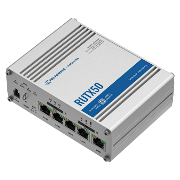 Teltonika Router 5G Industrial - 5G Sub-6Ghz SA/NSA - Dual SIM Dual Modem - WiFi 5 - GNSS positioning - 5 Ethernet RJ45 Gigabit ports