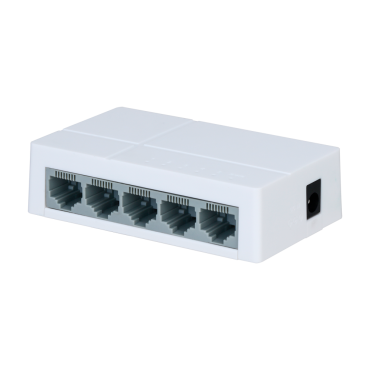 Branded Fast Ethernet Switch - 5 ports RJ45 - Speed 10/100Mbps - Enhanced buffering for video streaming - Plug and Play - Plastic Housing