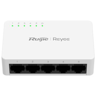 Reyee Switch Desktop - Plastic Housing - 5 RJ45 ports - Speed 10/100Mbps - plug and play - Power saving technology