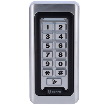 Standalone access control - Access by EM card, PIN and APP - Relay, pushbutton and buzzer outputs - Wiegand 26 and WiFi | Timing control - Tuya Smart APP for remote management and openings - Suitable for exterior IP68