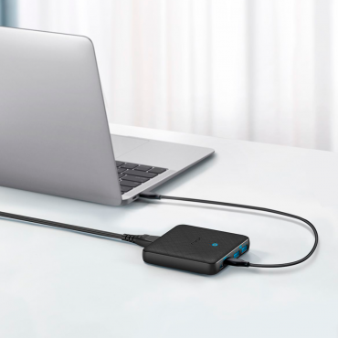 Anker - Desktop charger - 65W Fast charge - 2x USB-C, 2x USB-A Outputs - Loads 4 devices at a time - Black colour