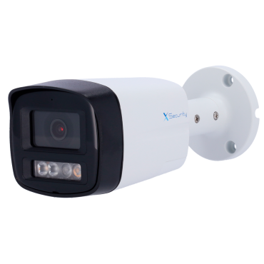 X-Security IP Bullet Camera - 4 Megapixel (2688x1520) - Lens 2.8mm / DualLight (30m IR+30m White light) - WDR 120 dB | Active Deterrence with Speaker and Light - WizSense, with human and vehicle classification - 256GB / IP67 MicroSD