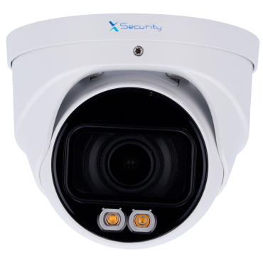 X-Security IP Turret Camera - 4 Megapixel (2688x1520) - 2.7~13.5mm Motorised Lens - WDR 120dB | Dual Light(IR 40m and White Light 40m) - WizSense, with human and vehicle classification - 256GB / IP67 MicroSD