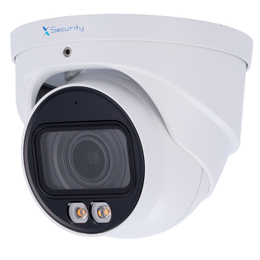 X-Security IP Turret Camera - 4 Megapixel (2688x1520) - 2.7~13.5mm Motorised Lens - WDR 120dB | Dual Light(IR 40m and White Light 40m) - WizSense, with human and vehicle classification - 256GB / IP67 MicroSD