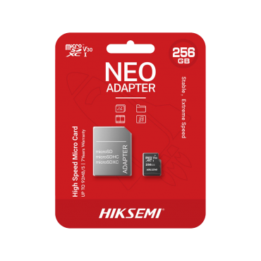 Hikvision Memory Card - Capacity 256 GB - Class 10 | Write speed 20MB/s - To 300 writing cycles -Format FAT32 -  Ideal for mobiles, tablets, etc