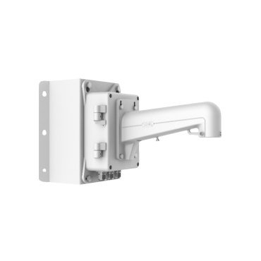 Corner bracket with junction box - Junction box - Valid for exterior use - Suitable for corner installation - White colour