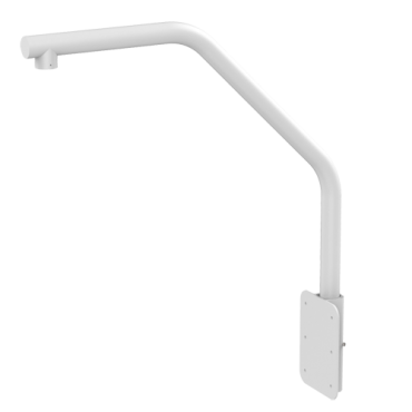 Swan-neck support for speed domes - Suitable for outdoor use - Cornice installation - White color - Cable pass