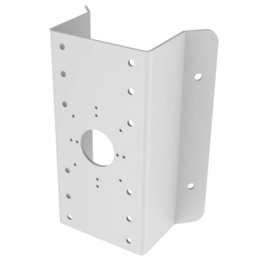 Corner Mount - Suitable for indoor/outdoor use - Stainless steel, with protective coating - Surface for cameras: 126 (W) x 250 (H) mm - Cable pass - White colour