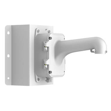 Corner bracket with junction box - Junction box - Valid for exterior use - Suitable for corner installation - White colour