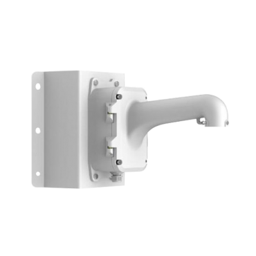 Corner bracket - For speed domes - Includes junction box - Valid for exterior use - Suitable for corner installation - Aluminium alloy and steel