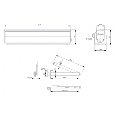 Door operator with display - Straight arm and articulated arm - Opening to the outside or inside - Doors up to 120 kg and 1200 m - Configurable speed, force and times - For all types of doors