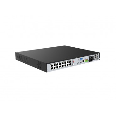 NVR for IP cameras - 16 CH video / Compression H.265+ - Maximum resolution 8.0 Mpx - Bandwidth 80 Mbps incoming 50Mbps Outgoing - Outputs 4K HDMI & VGA - Space for 2 hard disks 