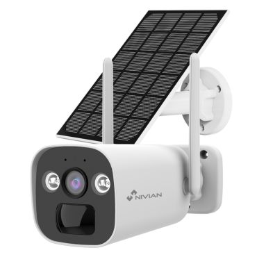 Nivian Camera 4G - Resolution 2K / Compression H.265 - IR 20 m / white LED and audio deterrent - 10400mAh Battery / 5W Solar panel / PIR - Suitable for exterior IP65 - Esaecloud App and Software