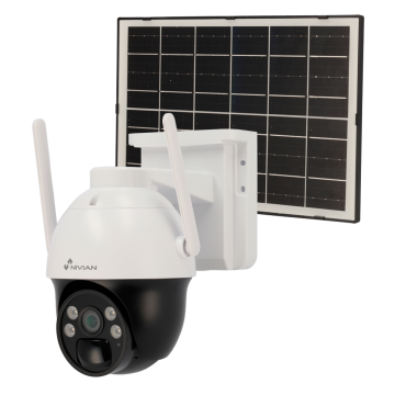 Nivian Motorized PT camera 4G - Resolution 2K / Compression H.265 - IR 30 m / white LED and audio deterrent - 8000mAh Battery / 7W Solar panel / PIR - Suitable for exterior IP66 - Esaecloud App and Software 