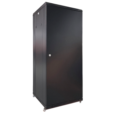 Rack floor cabinet - Up to 27U rack of 19"(600*600) - Up to 800 kg load - With ventilation and cable passage - 2 fans, 2 trays and PDUs 6 sockets - Supplied assembled