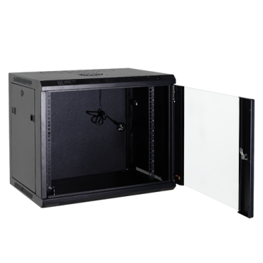 Rack cabinet for wall - Up to 6U rack of 19" - Up to 60 kg load - With ventilation and cable passage - Ventilator and tray included - Multiple connector of 6 power points included