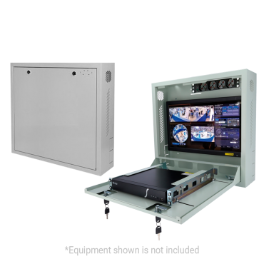 Safety box - Designed for wall installation - Vertical format - 2 keys and locks alike - Side inputs for cabling - VESA monitor holes