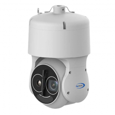 Raythink speed dome bi-spectrum PD4 series - Thermal sensor 640x512 VOx uncooled 12μm - Thermal sensitivity ≤40mK (@25°C,F#1.0,25Hz) - Visible sensor 1/1.8" 4Mpx CMOS - Thermal Lens 50mm - Visible lens 6.5~240mm (zoom 37X)