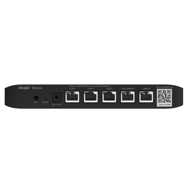 Reyee Router Cloud Controller - 5 Ports RJ45 10/100 /1000 Mbps - Supports up to 2 WAN for failover or balancing - Up to 600M of bandwidth - VPN server IPSec, L2TP, PPTP, OpenVPN