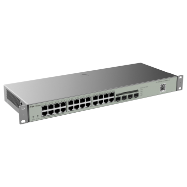 Reyee Switch Cloud Layer 2 - 24 RJ45 Gigabit ports - 4 Gigabit SFP - Static LAG/DHCP Snoop/IGMP Snoop/Port Mirror - VLAN/Port Isolation/STP/RSTP/RSTP/ACL/QoS/LACP/SNMP - Racking