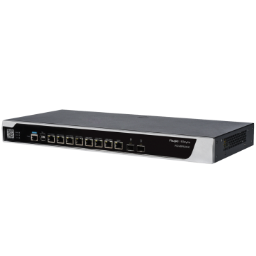 Ruijie Router Cloud - 8 Gigabit Ports + 2 Gigabit SFP Ports - Router + Firewall Functions - Supports up to 4 WAN for failover or balancing - Up to 1500 Mbps bandwidth - Up to 500 recommended users