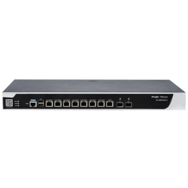 Ruijie Router Cloud - 8 Gigabit Ports + 2 Gigabit SFP Ports - Router + Firewall Functions - Supports up to 4 WAN for failover or balancing - Up to 1500 Mbps bandwidth - Up to 500 recommended users