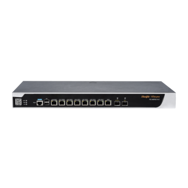 Ruijie Router Cloud - 8 GE+ Ports 1 Gigabit SFP + 1 SFP+ 10Gigabit - Router + Firewall Functions - Supports up to 9 WAN for failover or balancing - Up to 2500 Mbps bandwidth - Up to 2000 recommended users