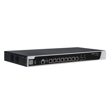 Ruijie Router Cloud - 8 GE+ Ports 1 Gigabit SFP + 1 SFP+ 10Gigabit - Router + Firewall Functions - Supports up to 9 WAN for failover or balancing - Up to 2500 Mbps bandwidth - Up to 2000 recommended users