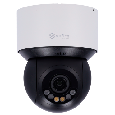 Safire Smart - IP PTZ camera B1 Range - Artificial Intelligence - Resolution 4 Megapixel (2560x1440) - Optical zoom 4x | Dual Light: IR 50m White 30 m - Autotracking, human and vehicle | Alarms - IP66 & IK10 Rating | PoE+ (IEEE802.3at)