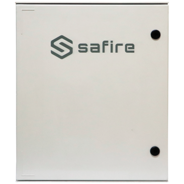 Safire - SMC polyester cabinet - Outside dimensions 60x50x23cm - 8 ports switch - Fiber fusion tray - Management and maintenance platform - Degree of protection IP55 / DIN rail / UPS