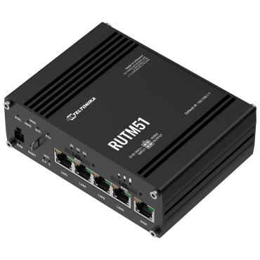 Teltonika Industrial Router 5G - 5G Sub-6Ghz SA/NSA Dual SIM - 5 ports 10/100/1000Mbps - Up to 2.6Gbps Download | 1Gbps Upload - WiFi 802.11 b/g/n/ac - Aluminum Housing