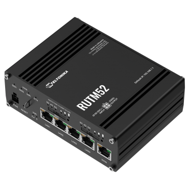 Teltonika Industrial Router 5G - Dual modem 5G Sub-6Ghz SA/NSA - 5 ports 10/100/1000Mbps - Up to 2.1/3.3Gbps Download 900/600Mbps Upload  - WiFi 802.11 b/g/n/ac - Aluminum Housing