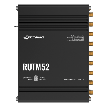 Teltonika Industrial Router 5G - Dual modem 5G Sub-6Ghz SA/NSA - 5 ports 10/100/1000Mbps - Up to 2.1/3.3Gbps Download 900/600Mbps Upload  - WiFi 802.11 b/g/n/ac - Aluminum Housing